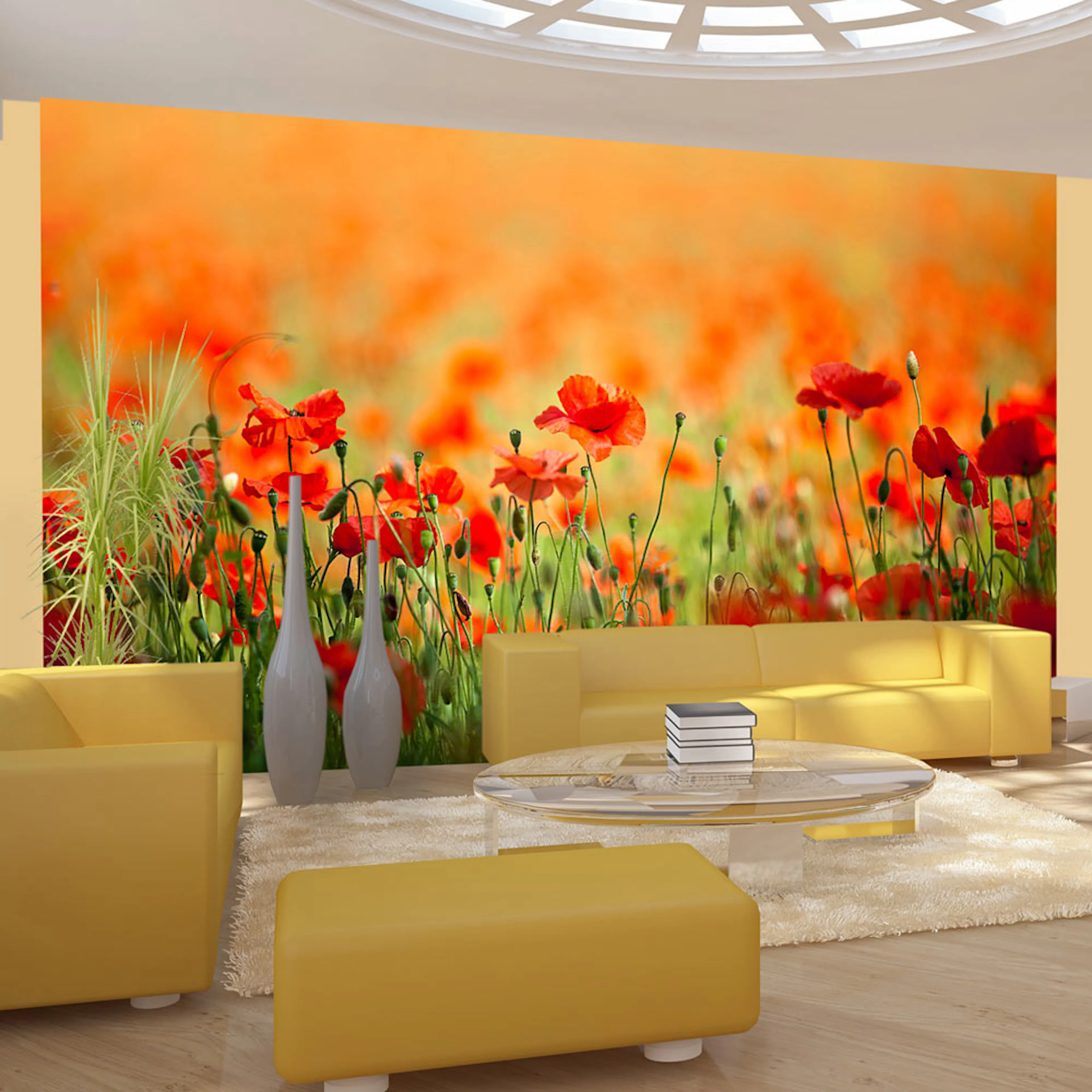 Fototapet Arkiio Vallmo i skinande sommardag 450x270 cm