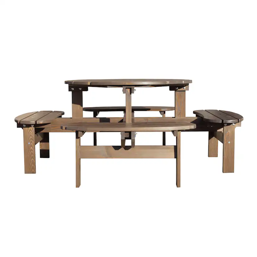 Picknickbord Baltic Garden Rondo Picnic, Robust Bänkbord med 8 Sittplatser