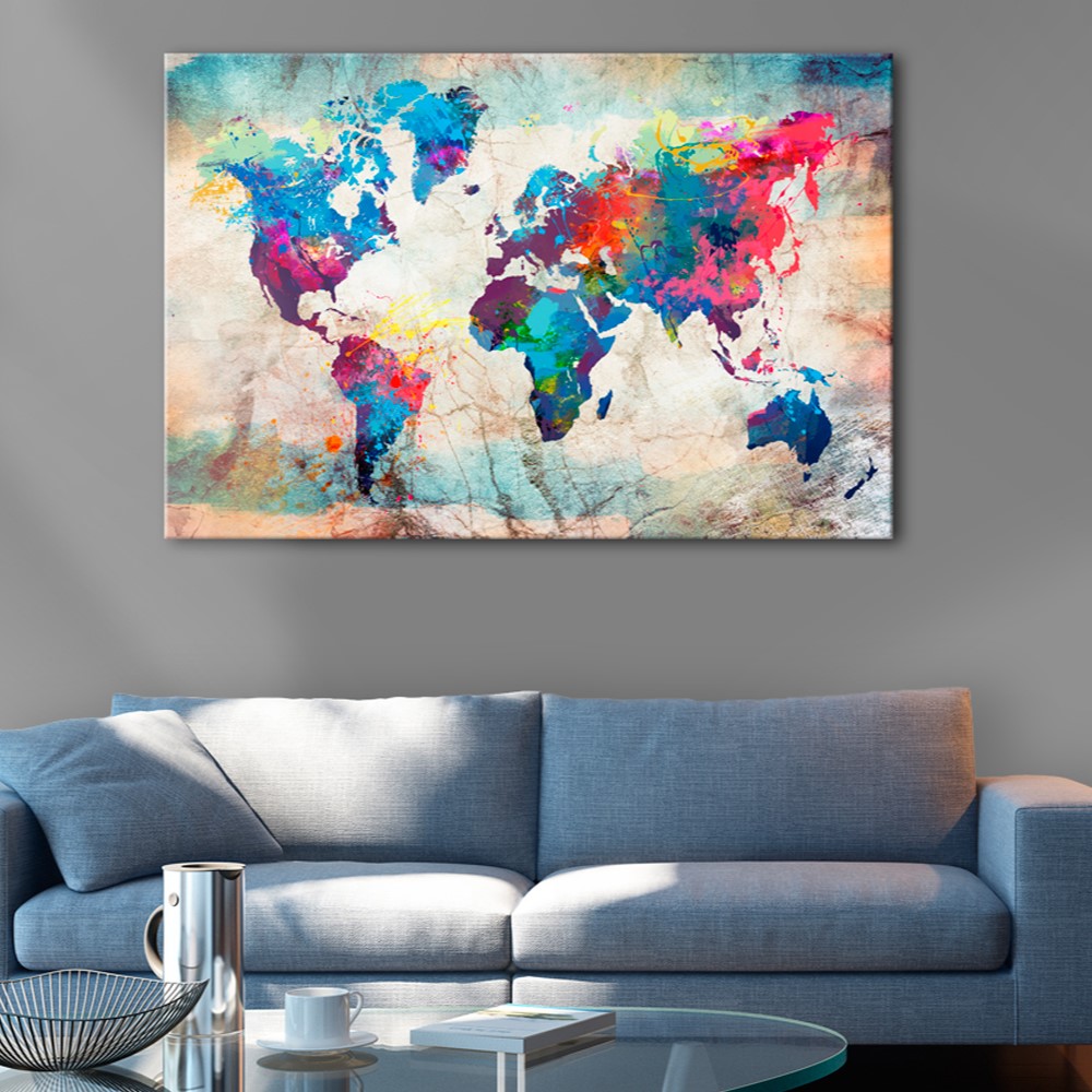 Anslagstavla Arkiio World Map Colourful Madness