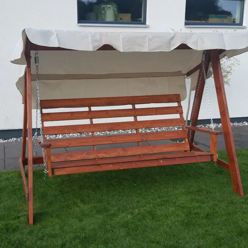 Hammock Eden Wood Mellby 3-sits Hängsoffa Brunlaserad Utomhus