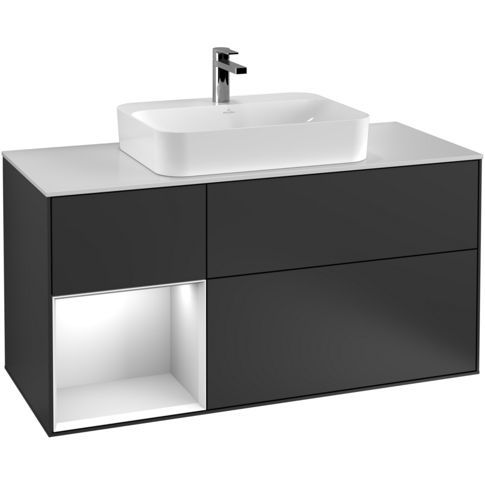 Tvättställsskåp Villeroy & Boch Finion med 3 Lådor Hylla och Bänkskiva för Ytmonterat Tvättställ