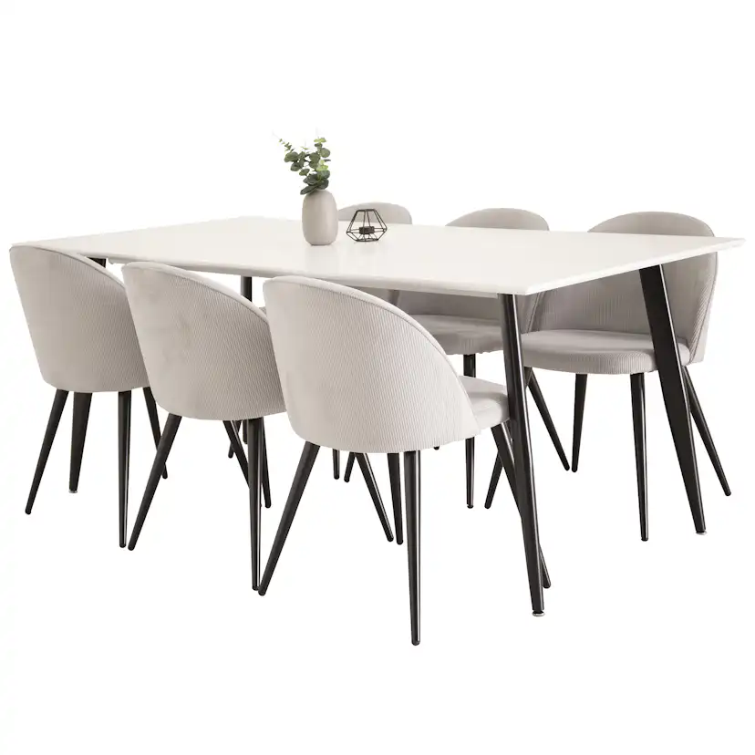 Matgrupp Venture Home Pobbie med 6 Valentina Stolar Manchester