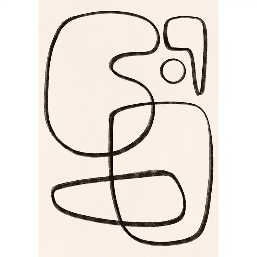 Posters Venture Home Line Art Vit/svart