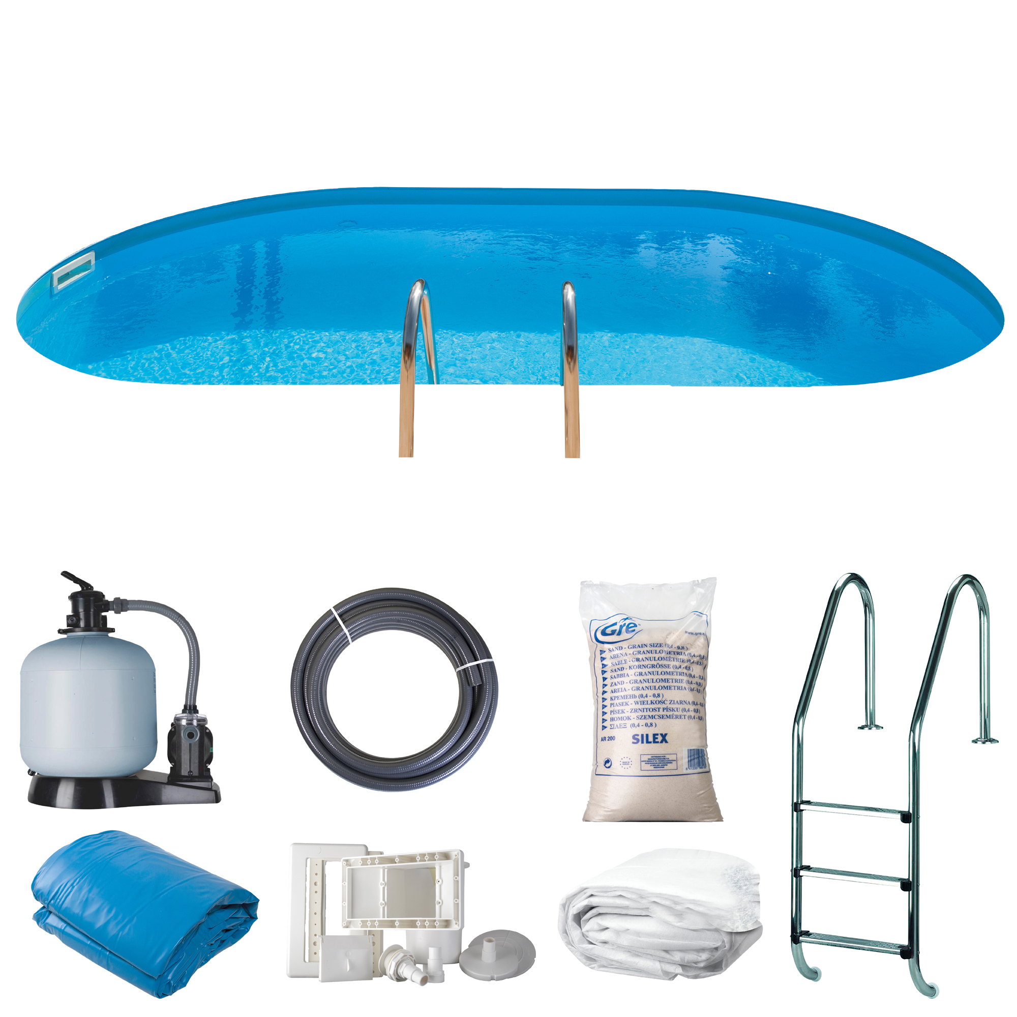 Poolpaket Swim & Fun Inground Pool Oval