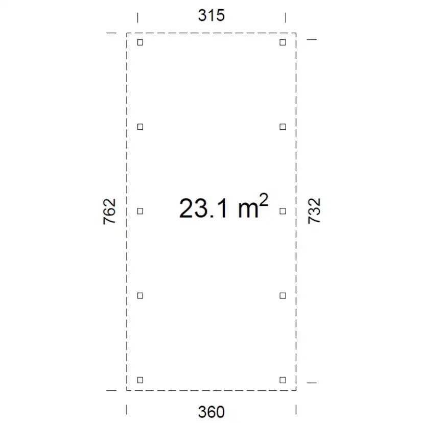 Carport Palmako Karl 23,1 m2