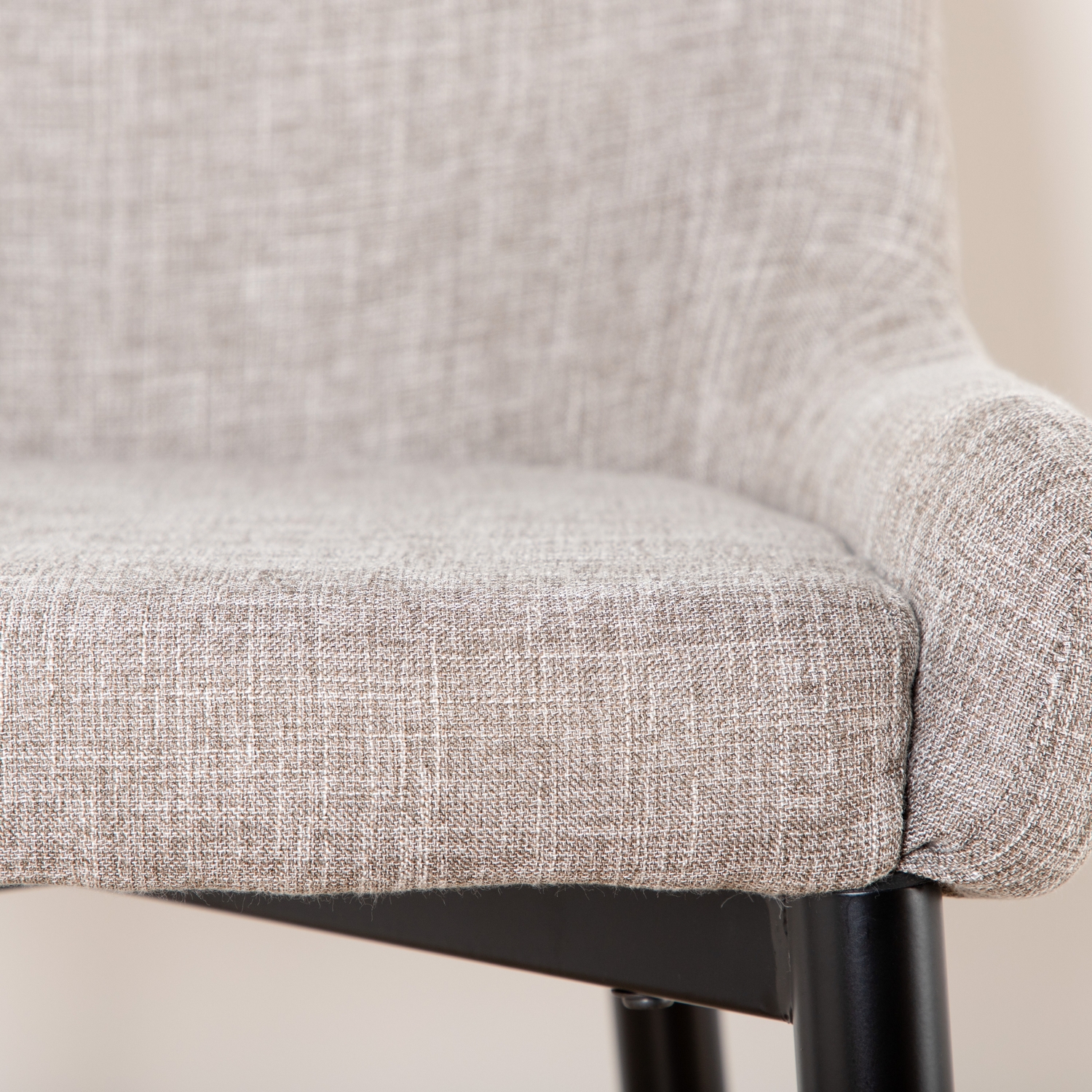 Plaza Bar Chair - Black / Beige Fabric (Polyester linen ) Beige/Svart