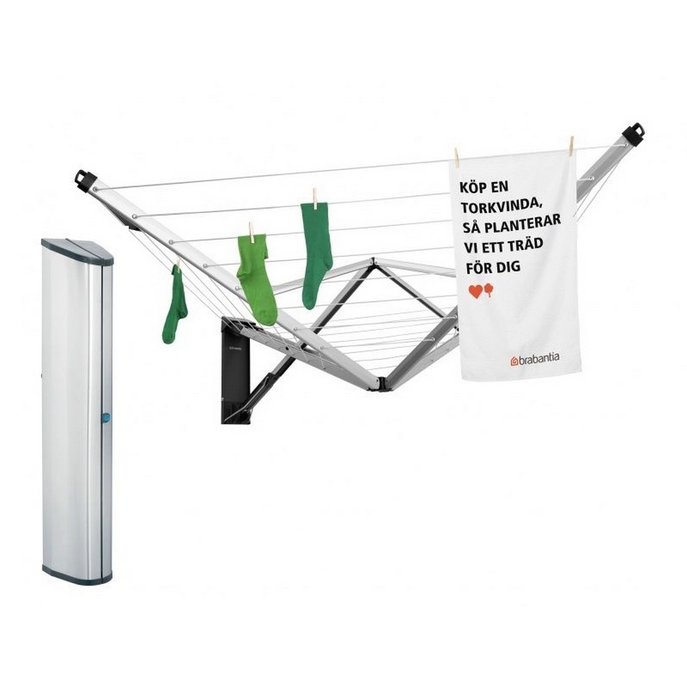 Torkvinda Brabantia WallFix 24 m + Skyddsbox