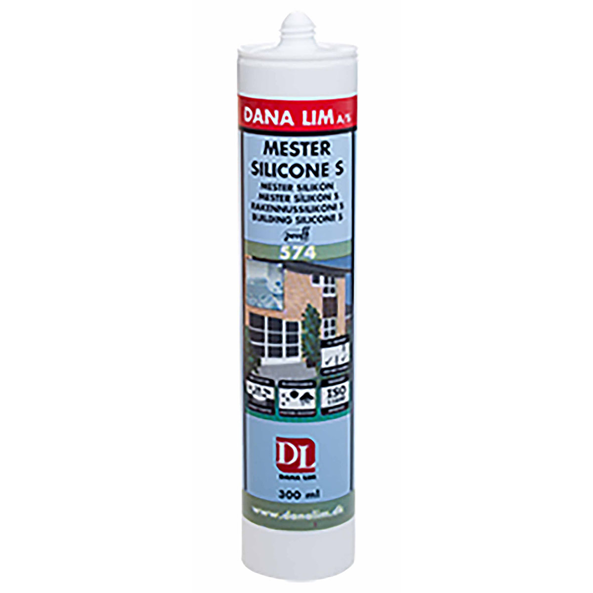 Fogmassa Danalim Dana Silikon 574 Transparent 300 ml för Kakel och Natursten
