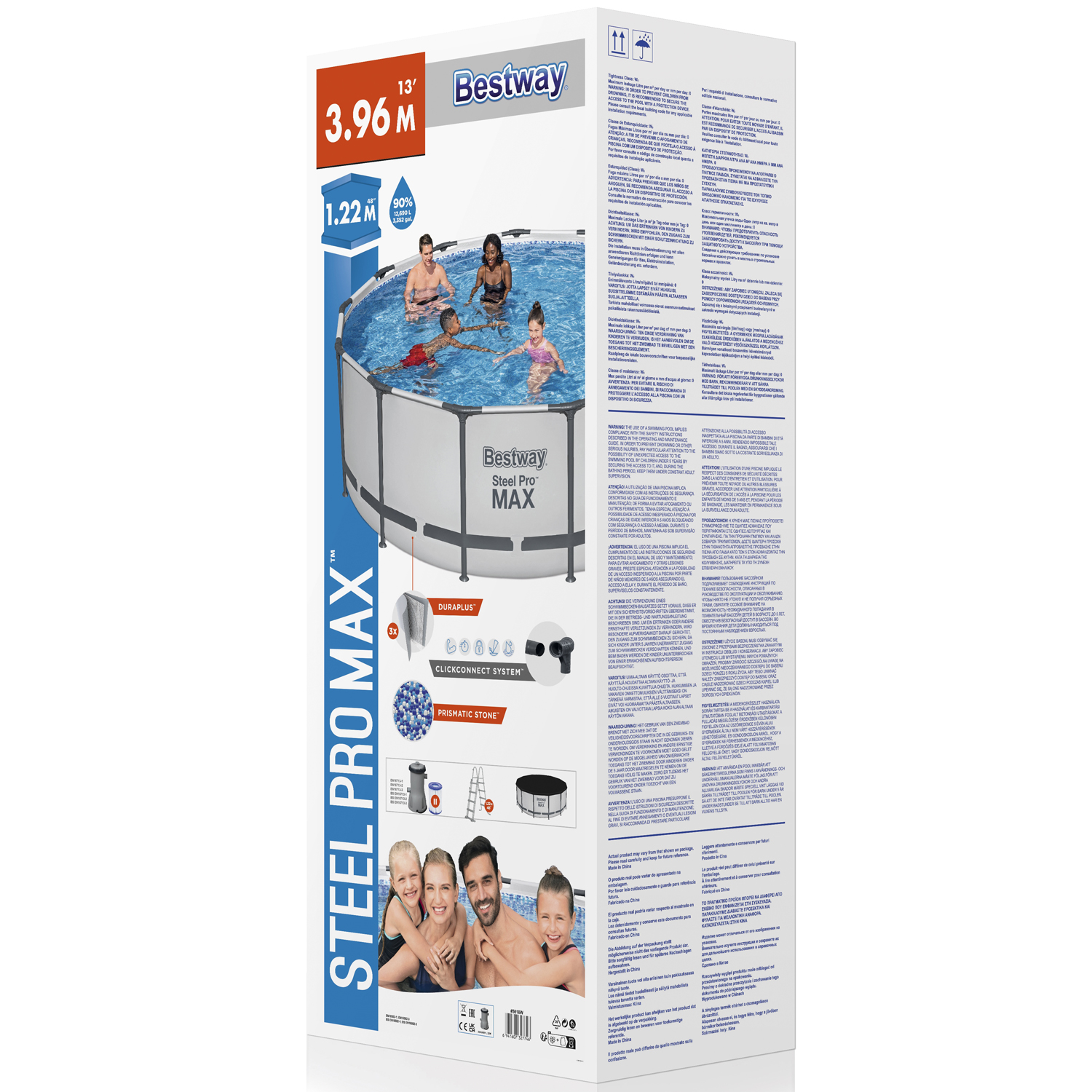 Poolpaket Bestway Steel Pro Max Ø3,96 m ClickConnect
