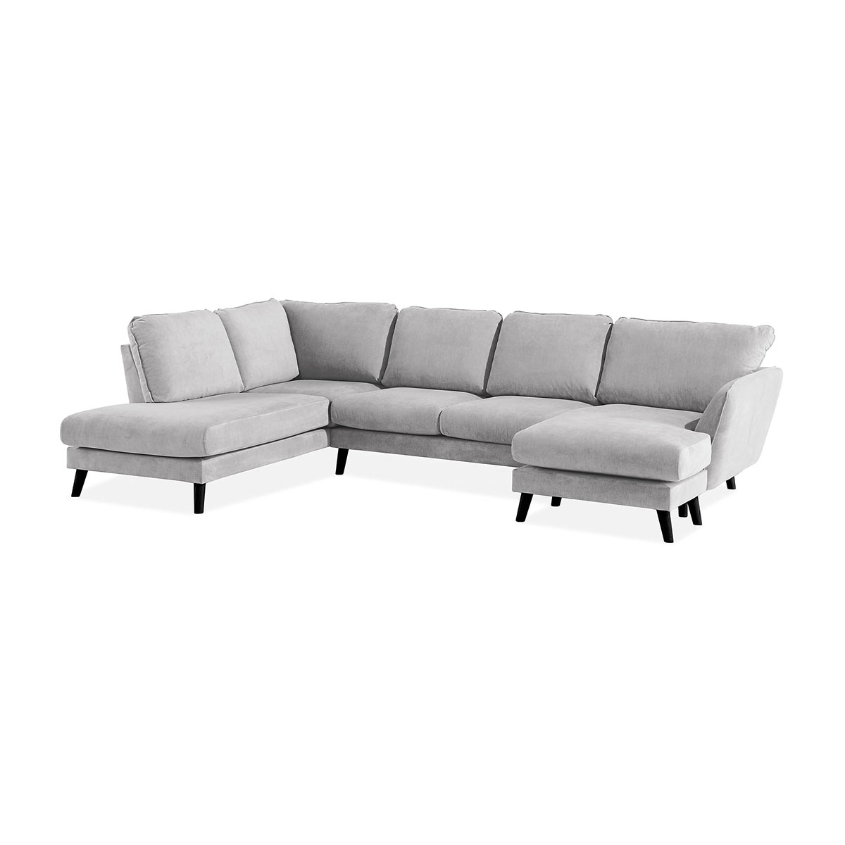 Trend Lyx U-soffa med Divan Höger Ljusgrå