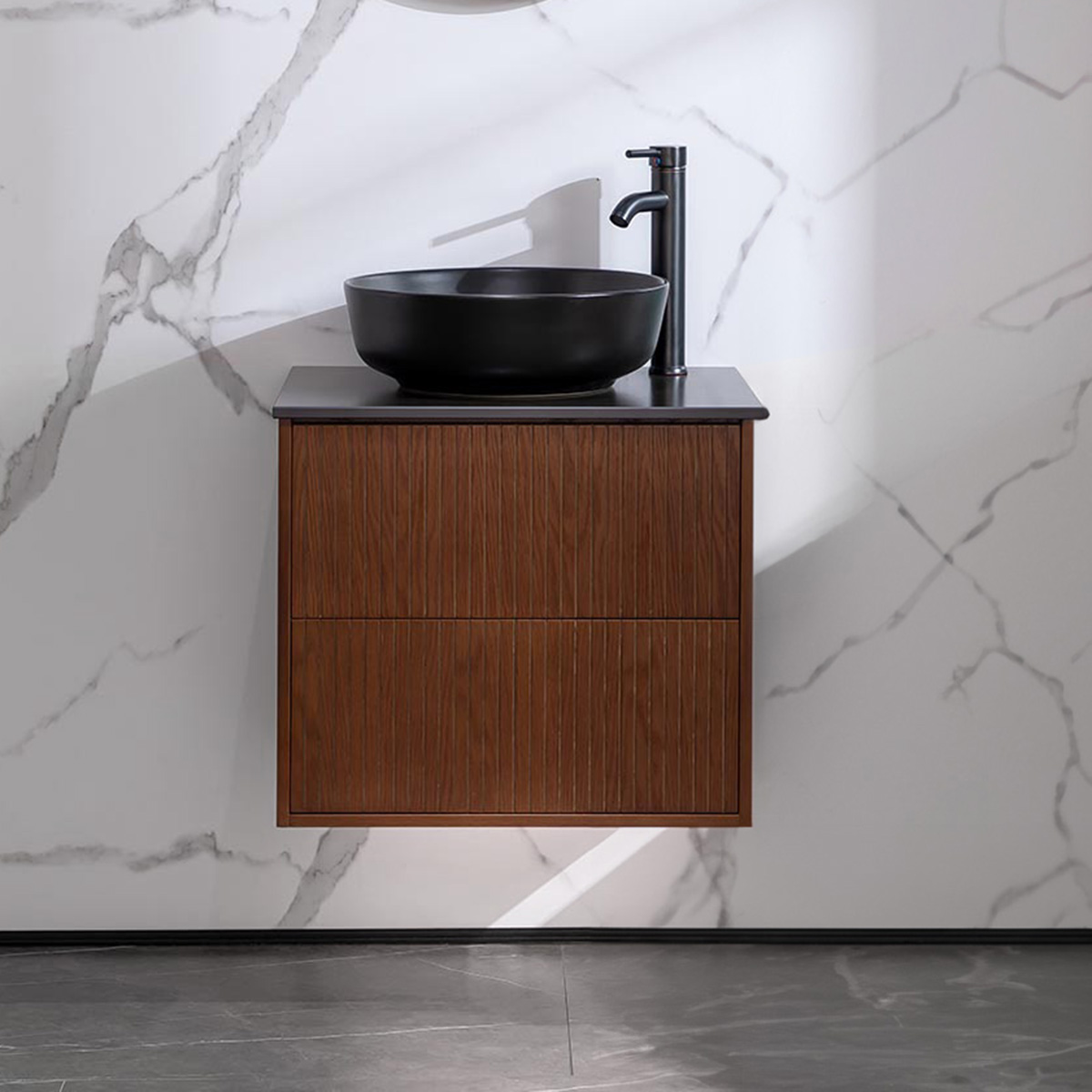 Washbasin Cabinet Bathlife FÖRTJUST 60 Brown oak Bredd: 600 mm