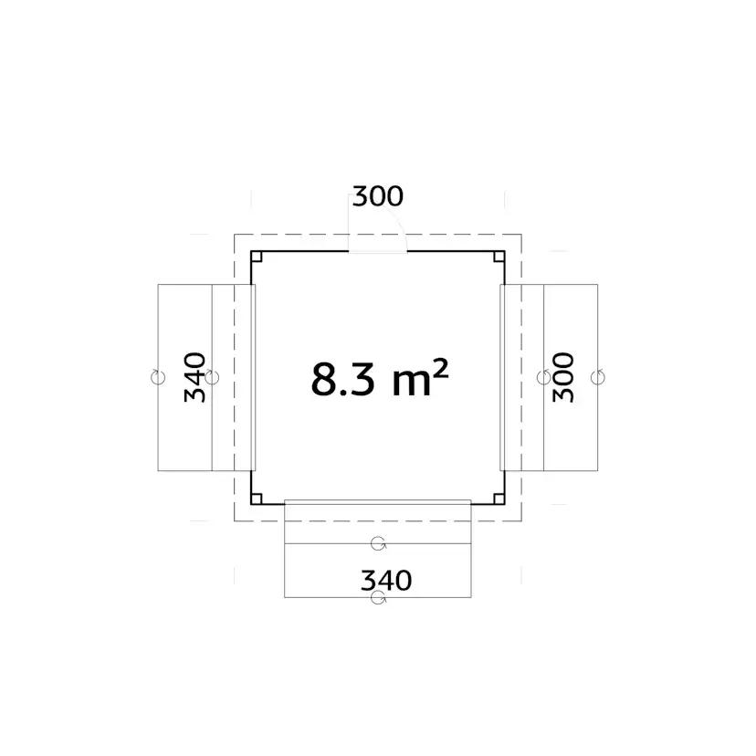 Kiosk Palmako Lenna 8,3 m2 Set 306