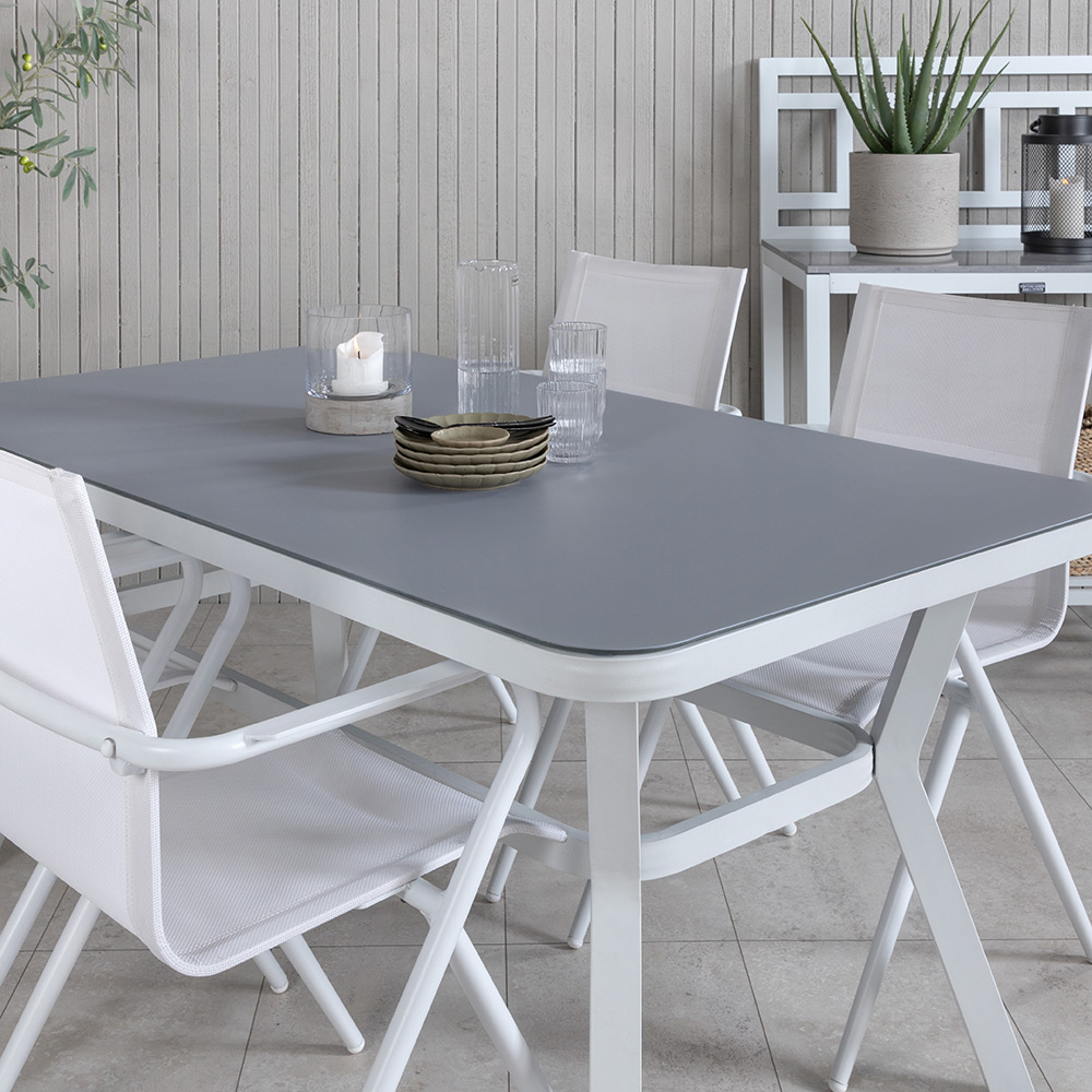 Matgrupp Venture Home Vyn Vit med 4 Anve Matstolar