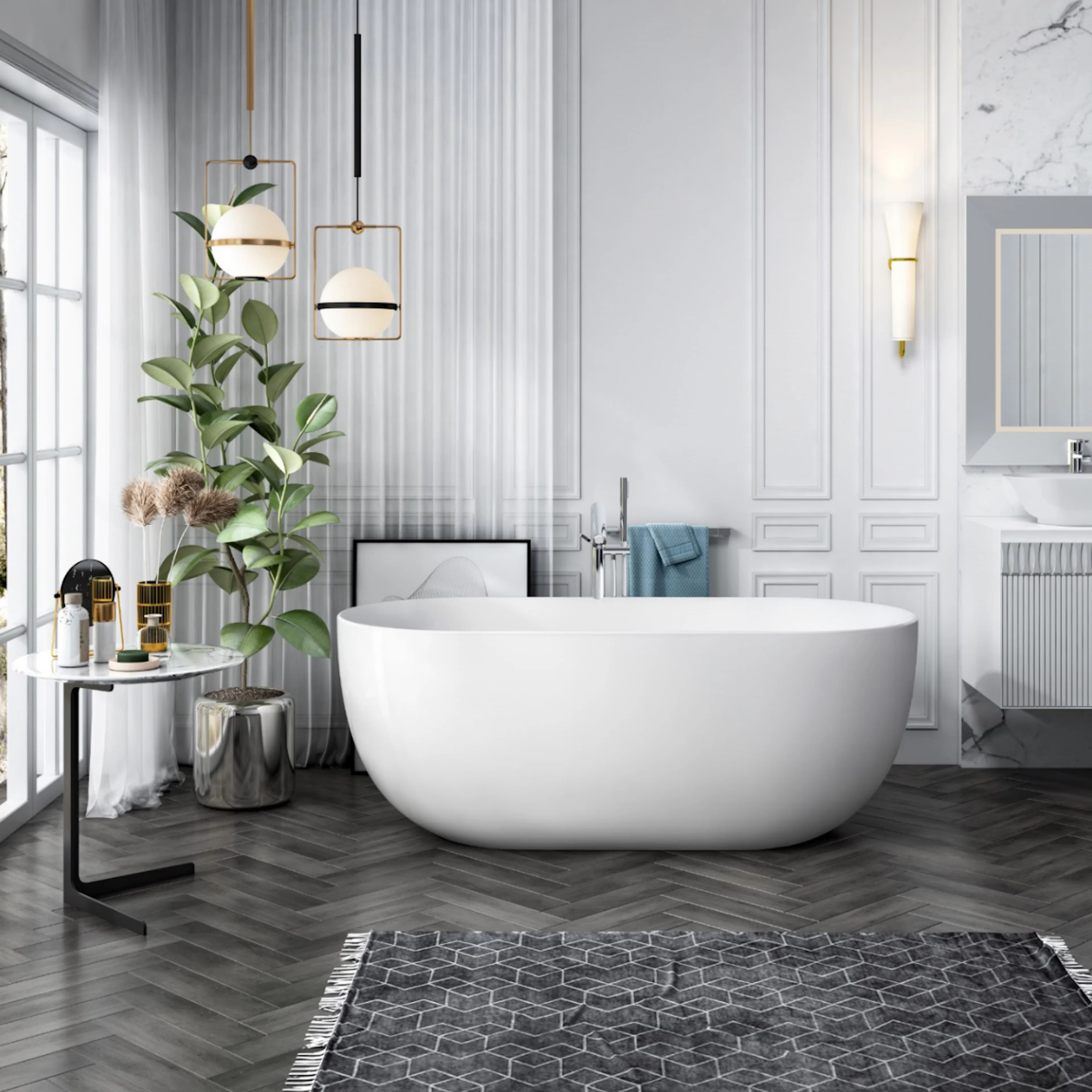 Bathtub Bathlife SOFT 160/F1 GO (GWGW) Acrylic Längd: 1600 mm, Vit
