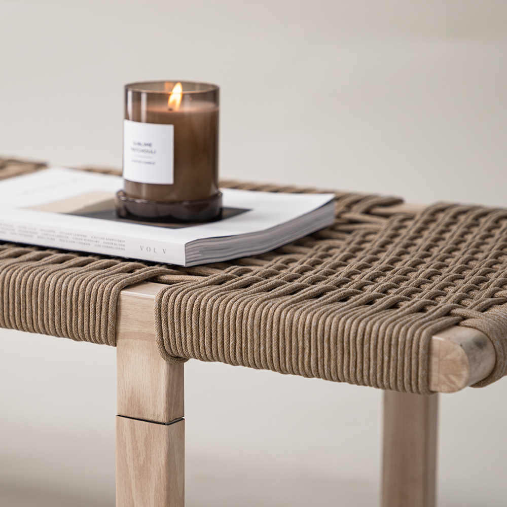 Bänk Vind Ängön Naturfärgad Sittbänk Rep & Trä 140 cm