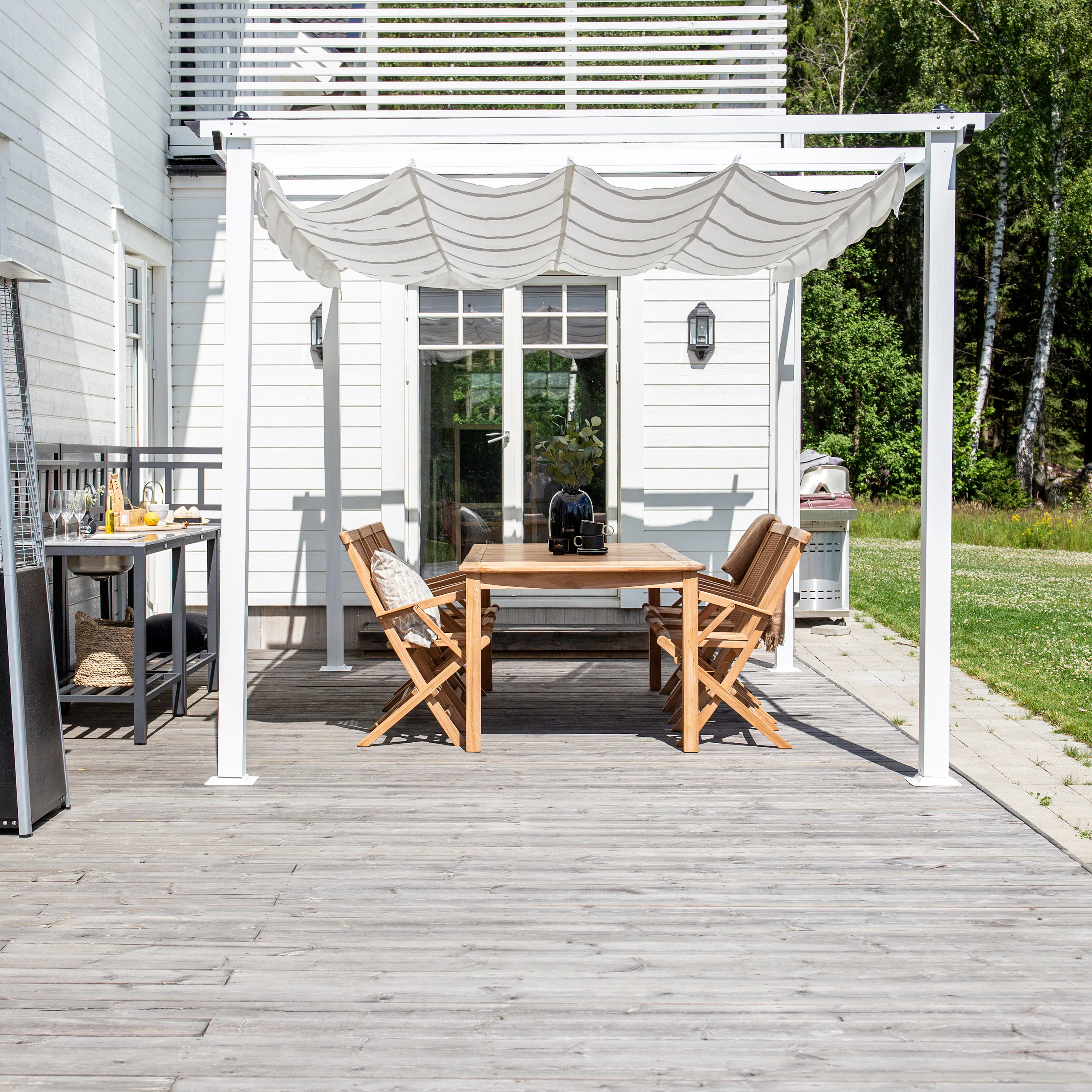 Lazio Pergola - White Alu / White Fabric Vit