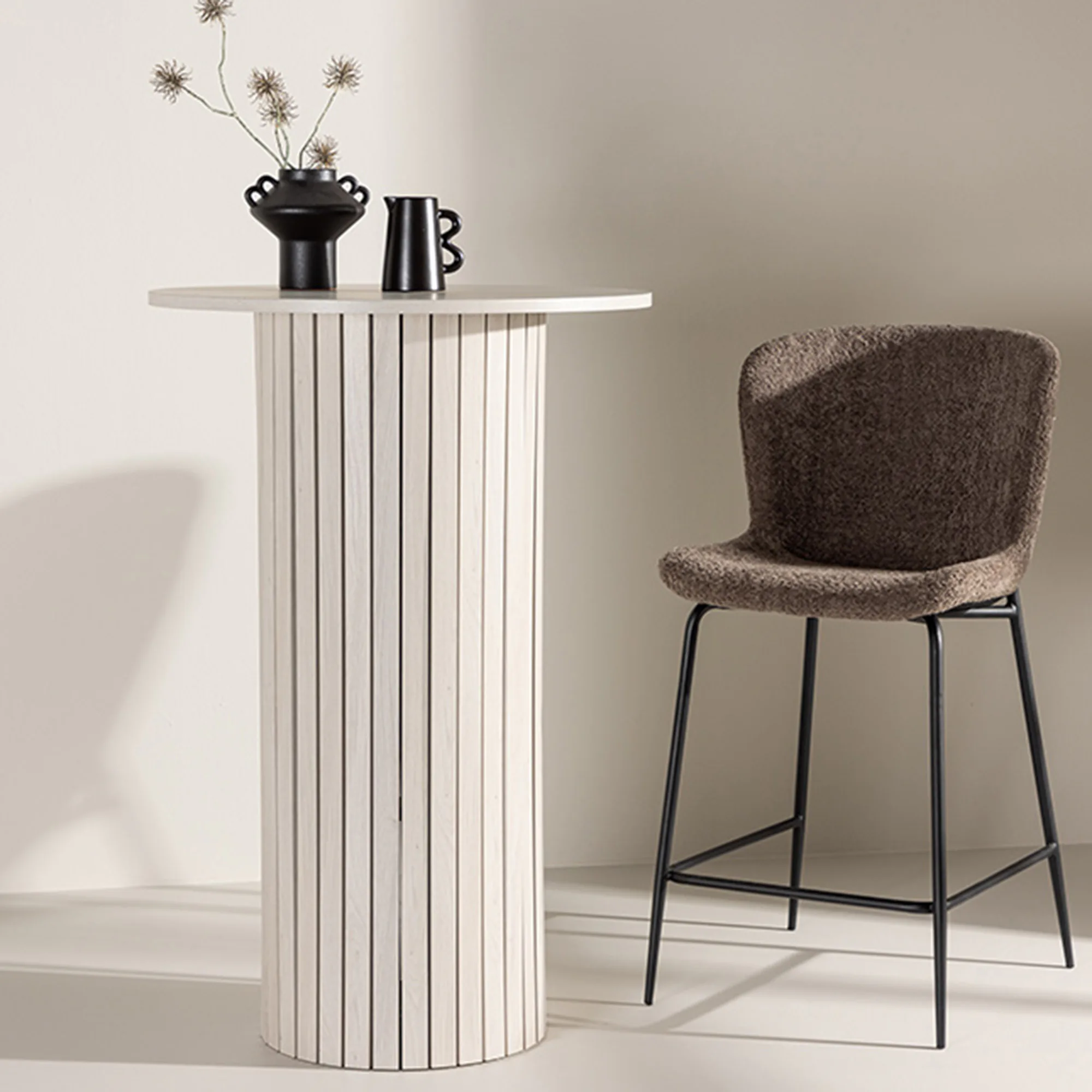 Härön Bar Table ⌀70 - Whitewash / Vittvätt