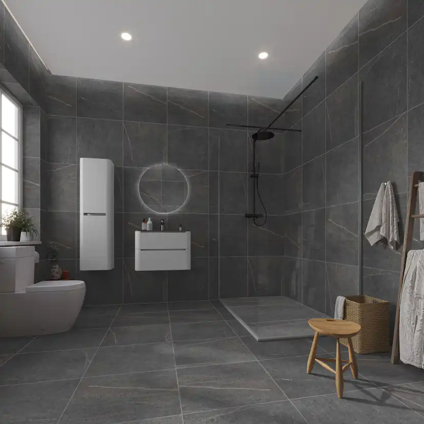 Klinker Tenfors Bellevue Graphite Marmor Matt 60x60 cm