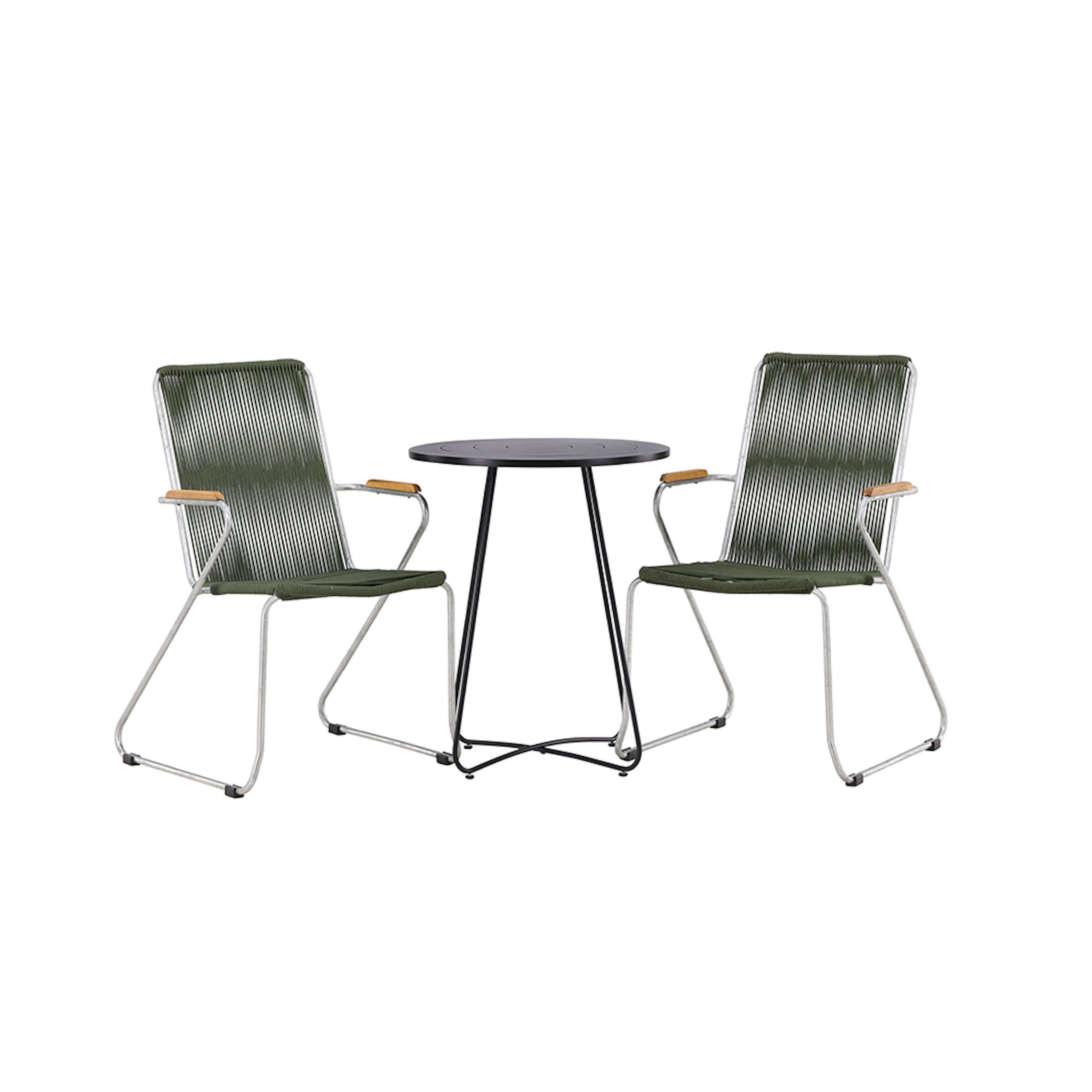 Bacong Cafetable Stål - Black / Round ø60** +Bois Diningchai Grön/Svart