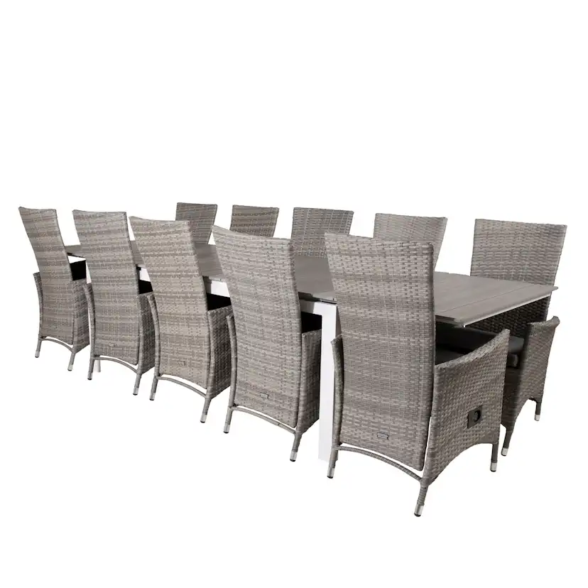 Levels Dining Table 224/324*100 - White Alu / Grey Aintwood Vit/Grå