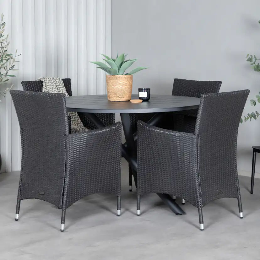 Matgrupp Venture Home Ande med 4 Kew Matstolar
