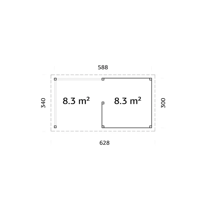 Paviljong Palmako Lenna 16,6 m2 Set 310