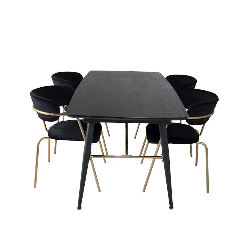Matgrupp Venture Home Gold med 4 Arrow stolar