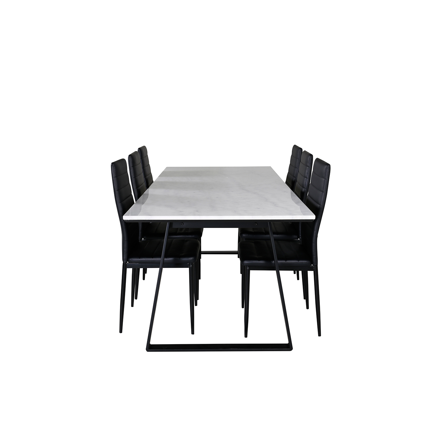 Matgrupp Venture Home Estelle med 6 Sly Stolar Konstläder