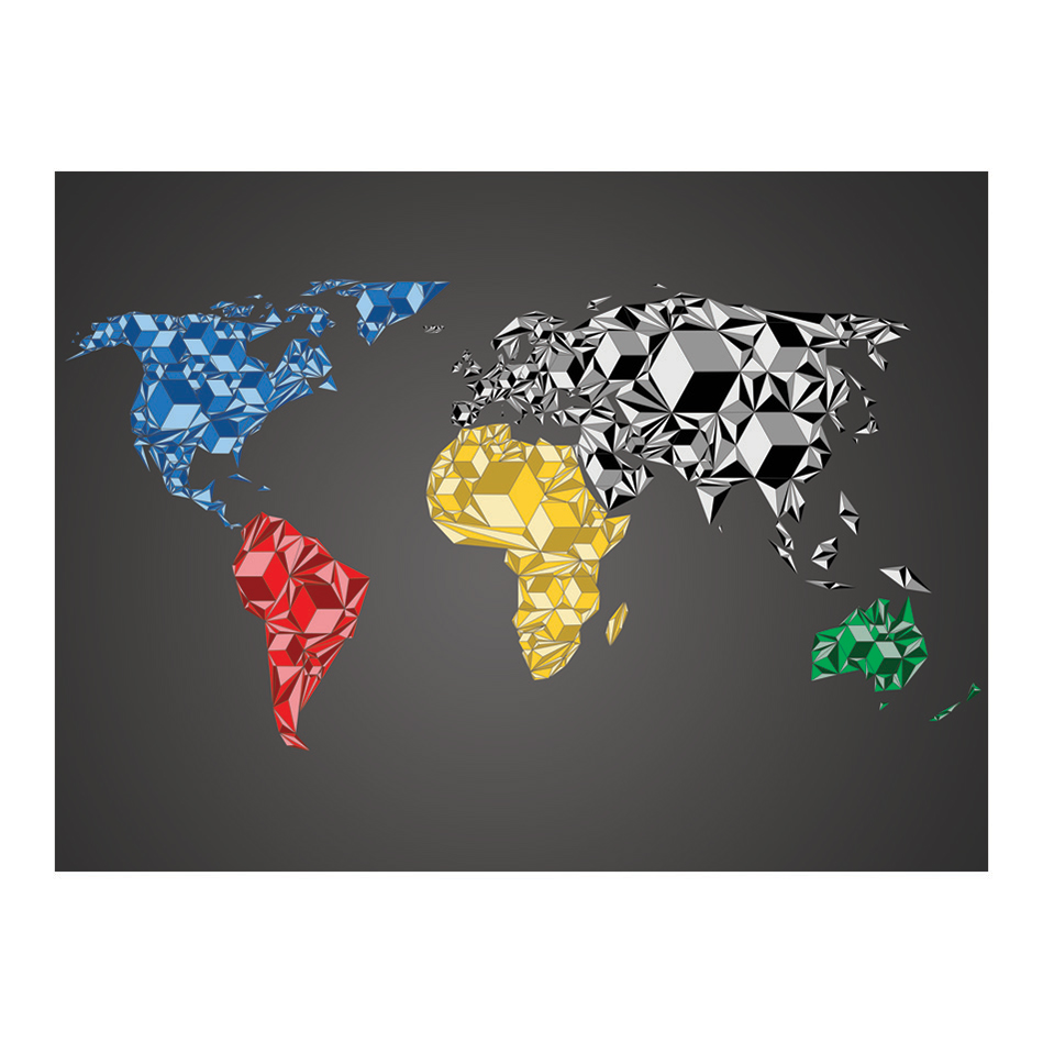 Fototapet Arkiio Map Of The World Colorful Solids