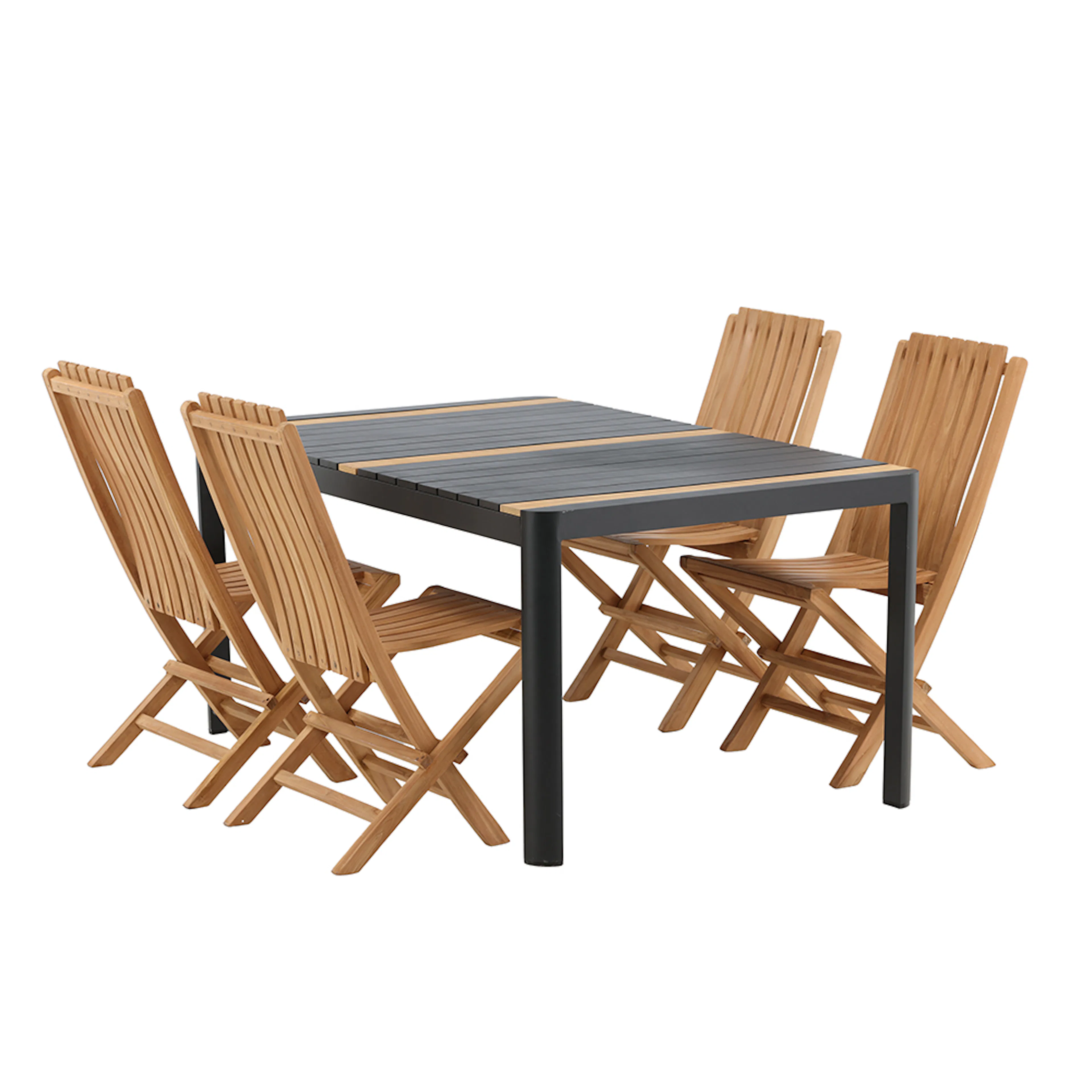 Togo - Dining Table- Black / Teak - Allu / Teak - 150*100 _1 Svart, Natur