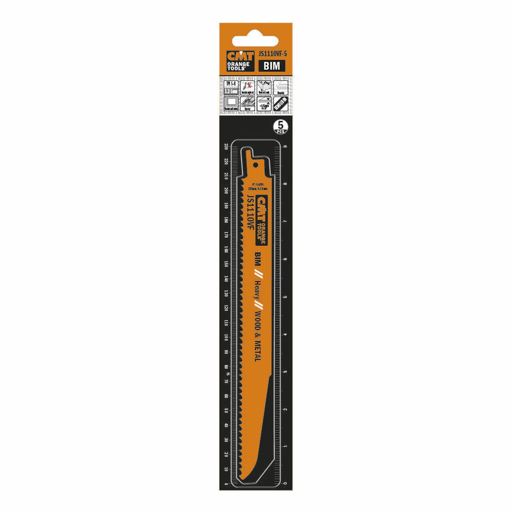 Tigersågblad CMT Orange Tools Trä/metall 225mm BIM Heavy 5 st JS1110VF-5