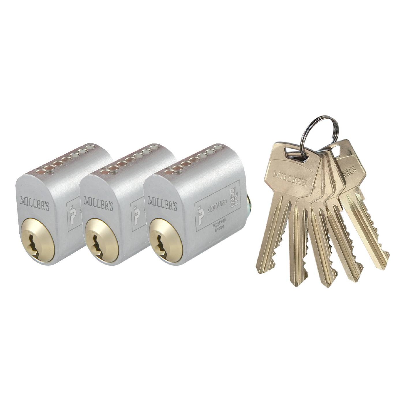 Cylinder Millers 71237 Oval 3 lås 5 nycklar