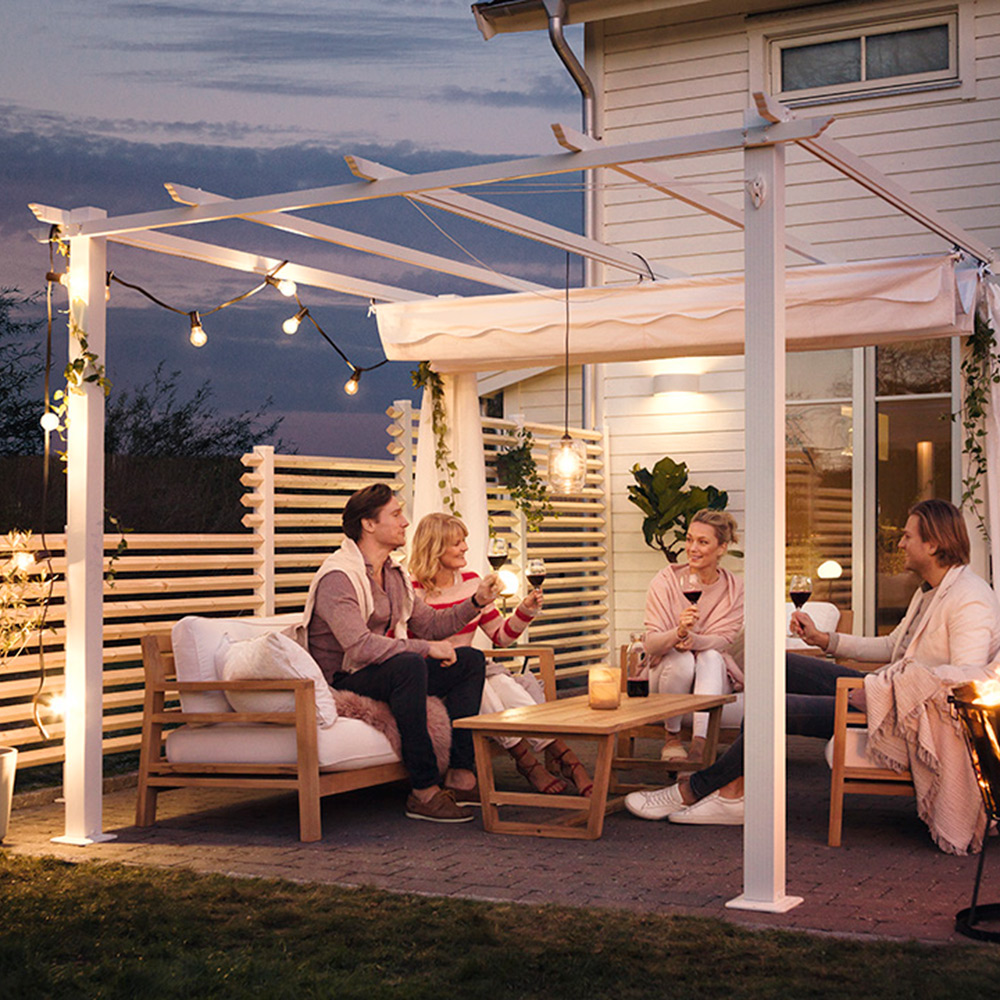 Pergola 3x3 m Vit Vit/Vit