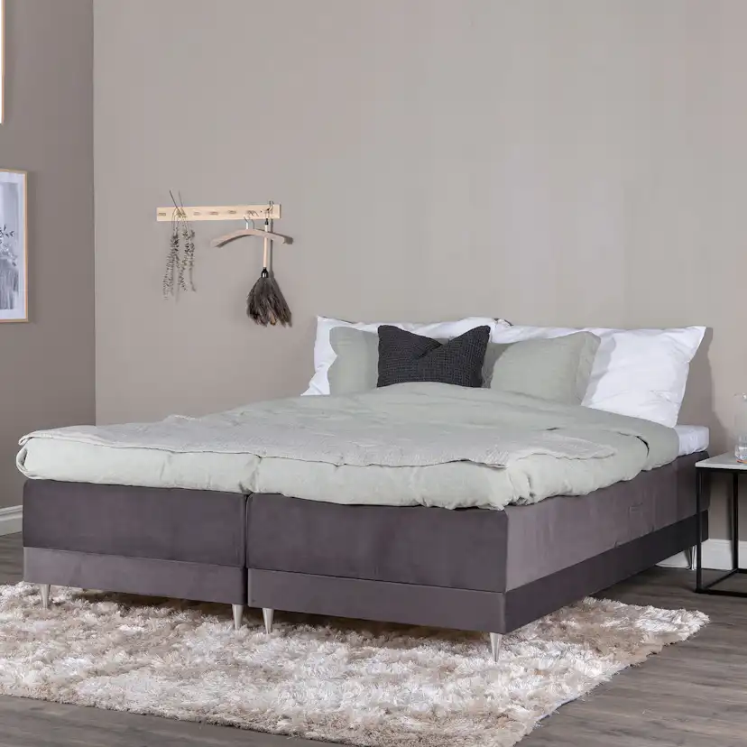 Ställbar Kontinentalsäng Venture Home Vansbro 180x200 Mörkgrå Sammet
