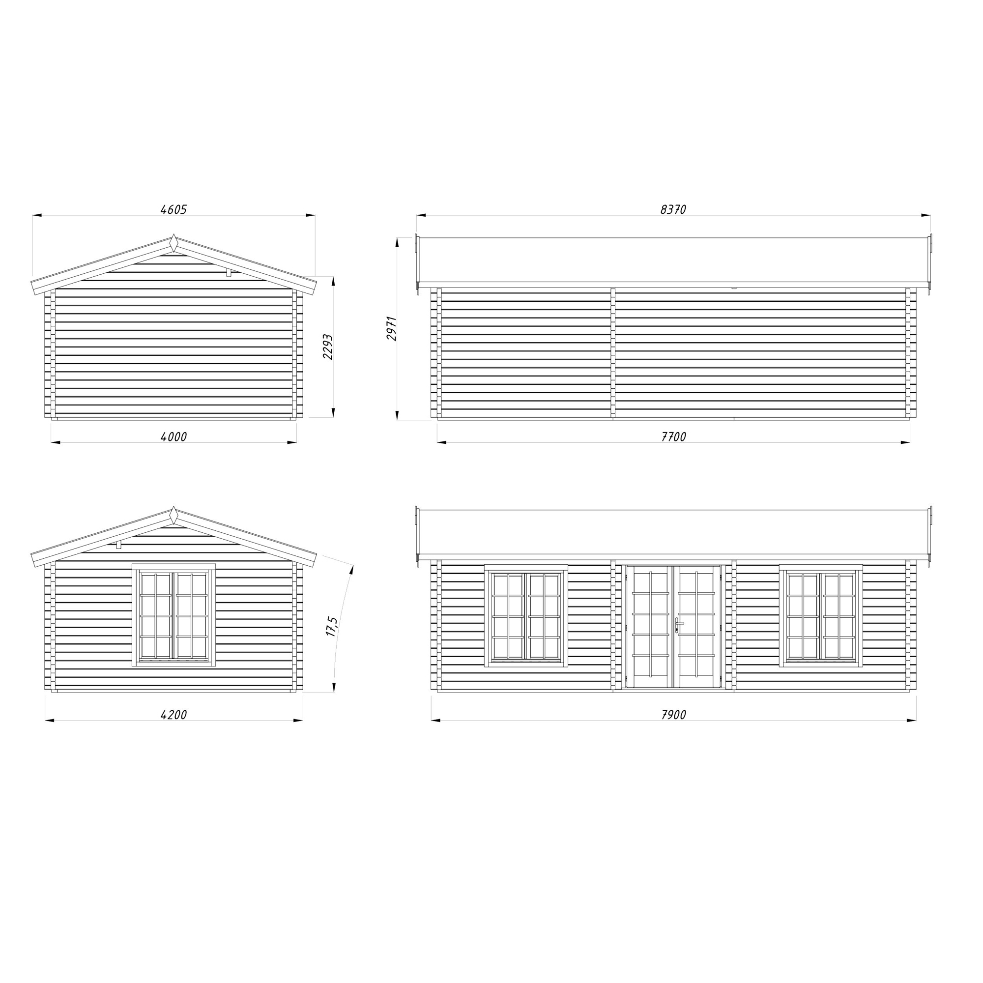 Fritidshus Palmako Anna 30,8 m² Komplett Stuga med Sadeltak