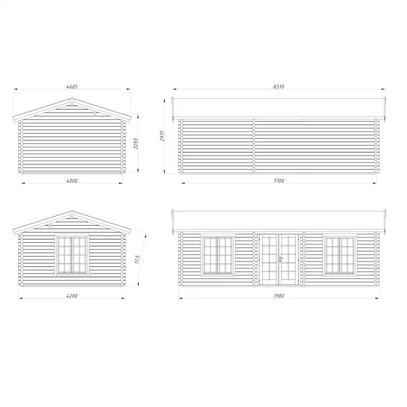 Fritidshus Palmako Anna 30,8 m² Komplett Stuga med Sadeltak