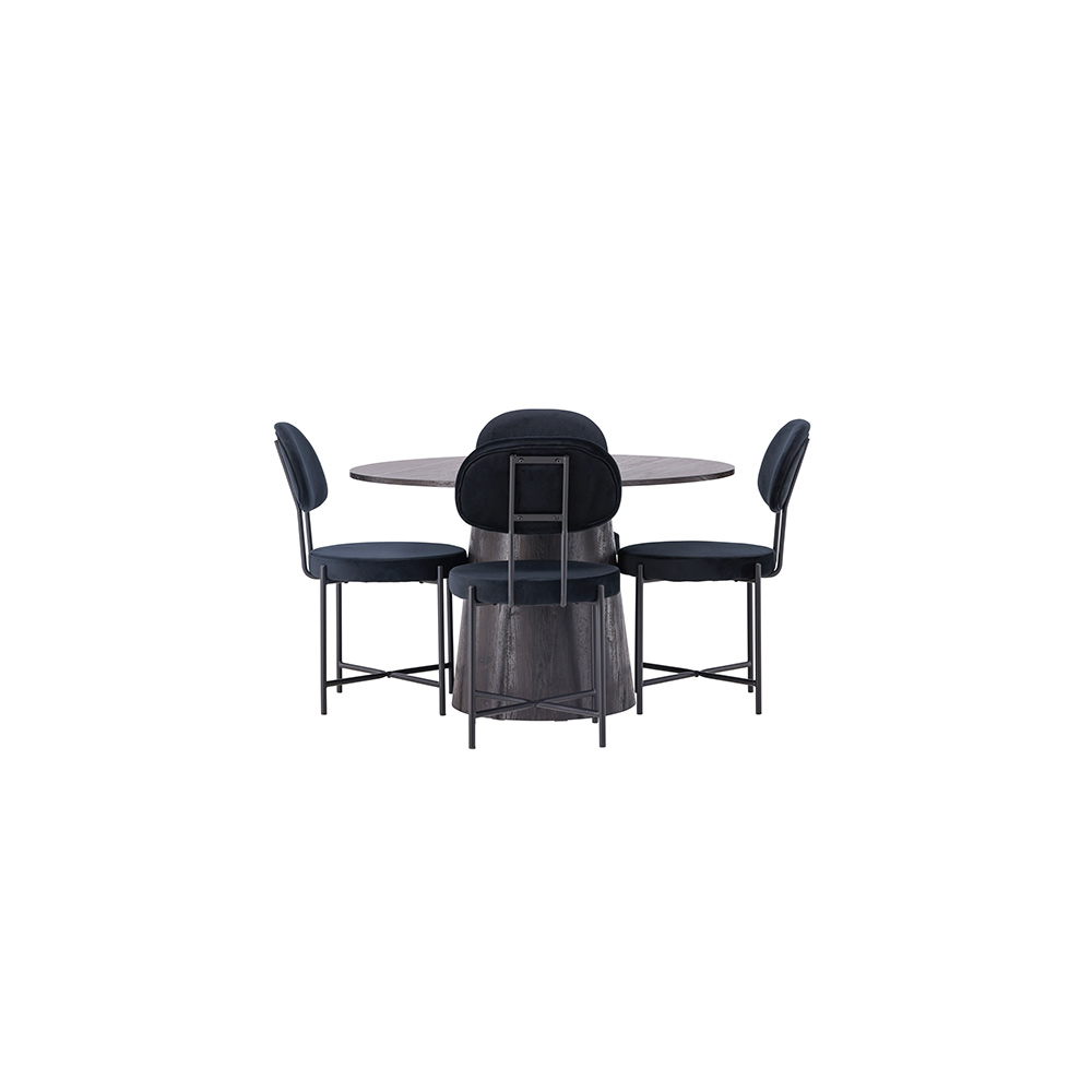 Matgrupp Venture Home Lanzo Ø120 cm med 4 st Stella stolar