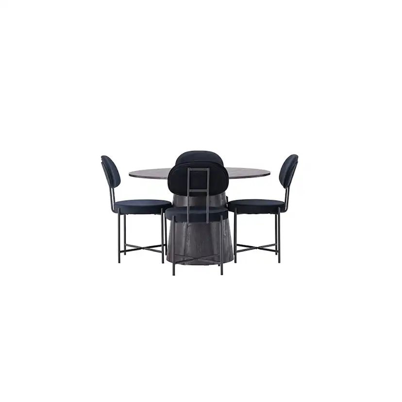 Matgrupp Venture Home Lanzo Ø120 cm med 4 st Stella stolar