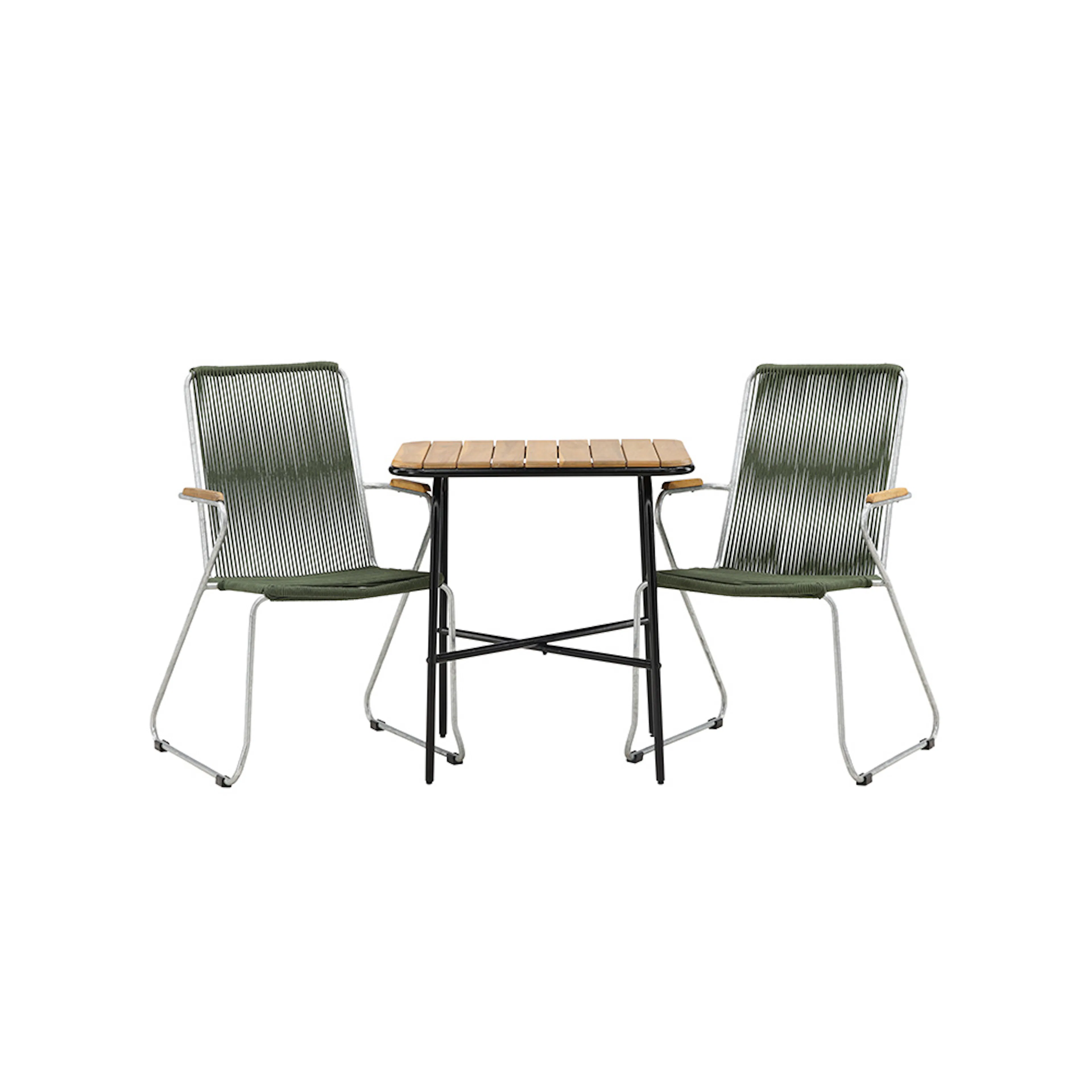 Holmbeck Cafetable Stål - Black / Rectangular 55*70*74 +Bois Grön
