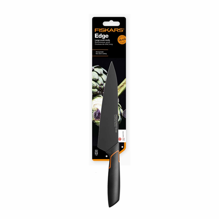 Fiskars Kockkniv Edge – 19 cm Allroundkniv i Helgjutet Rostfritt Stål