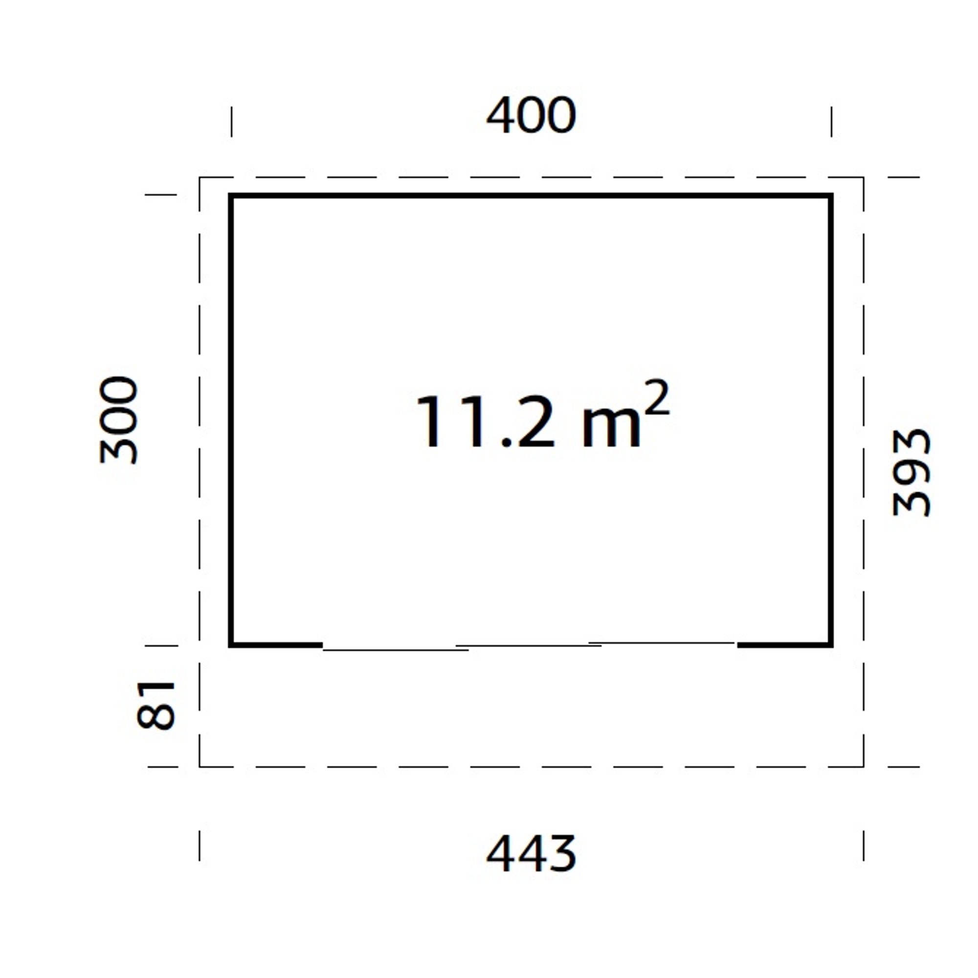 Trädgårdshus Palmako Grace 12,0 m2 (inv. 11,2 m2) med skjutpartier SlidePlus