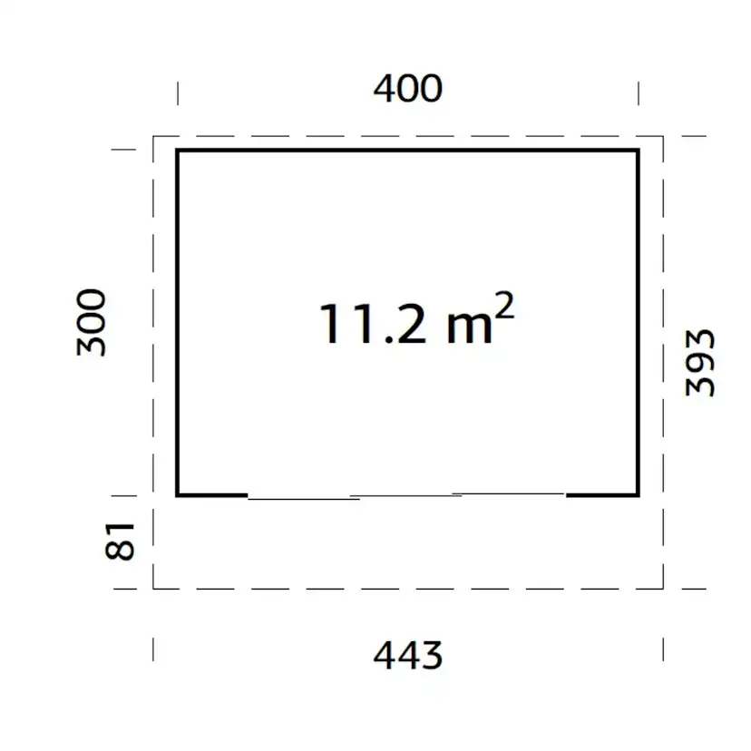 Trädgårdshus Palmako Grace 12,0 m2 (inv. 11,2 m2) med skjutpartier SlidePlus