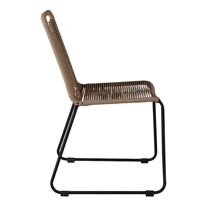 Lindos Stacking Chair - Black Alu / Latte Rope Svart/Latte