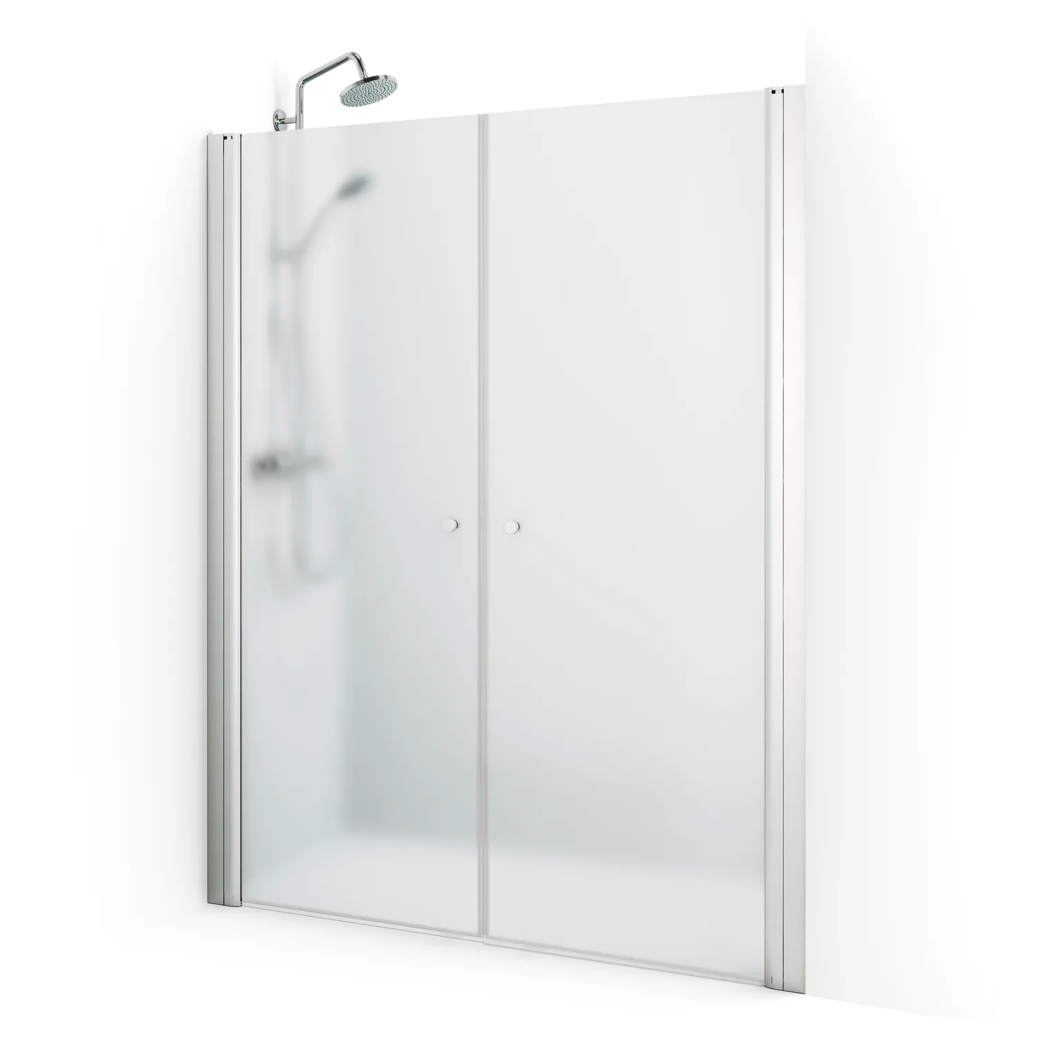 Duschdörr Macro Design Spirit Saloon, 1765-1800x1970 mm, Matt Aluminium, Ice med Knopp