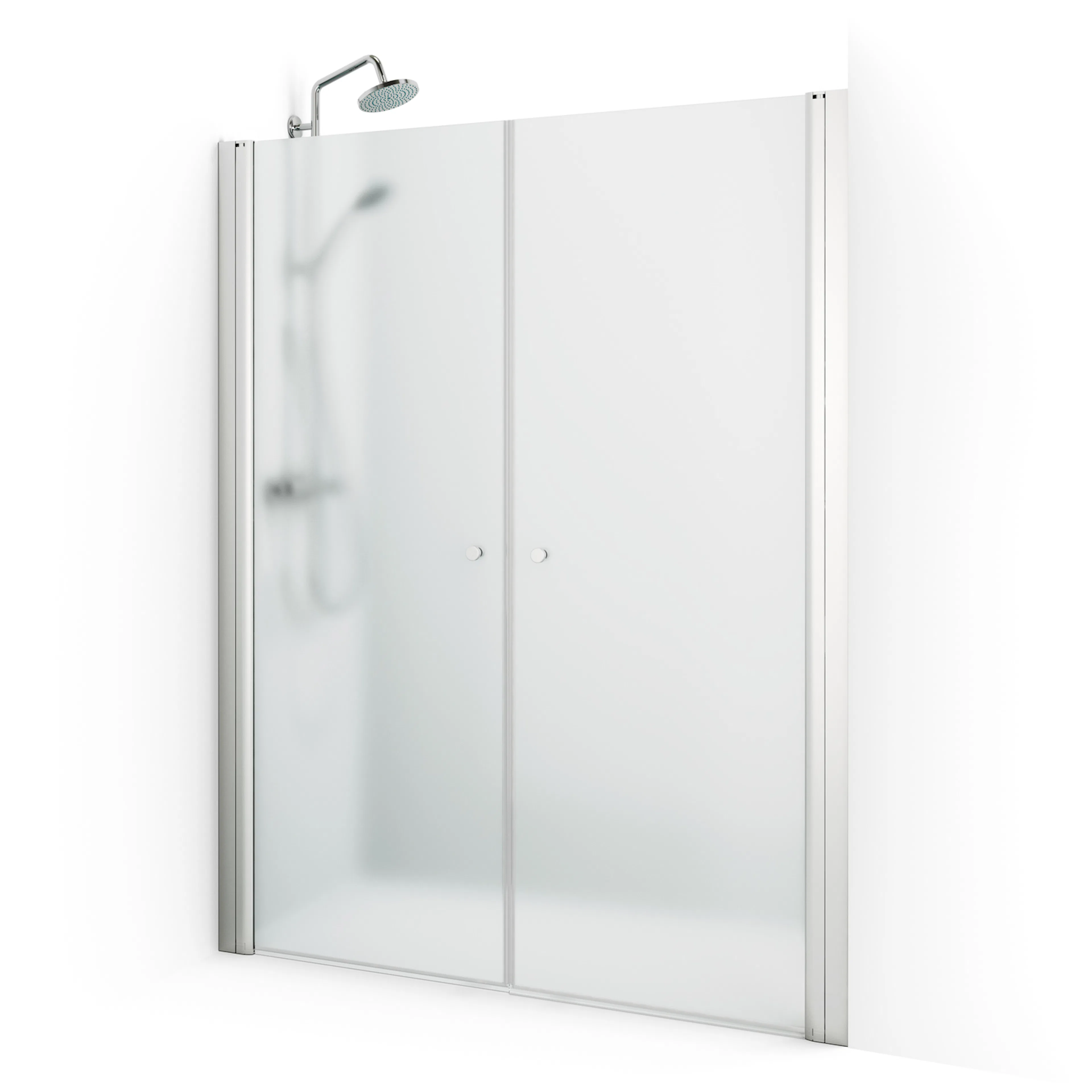Duschdörr Macro Design Spirit Saloon, 1765-1800x1970 mm, Matt Aluminium, Ice med Knopp
