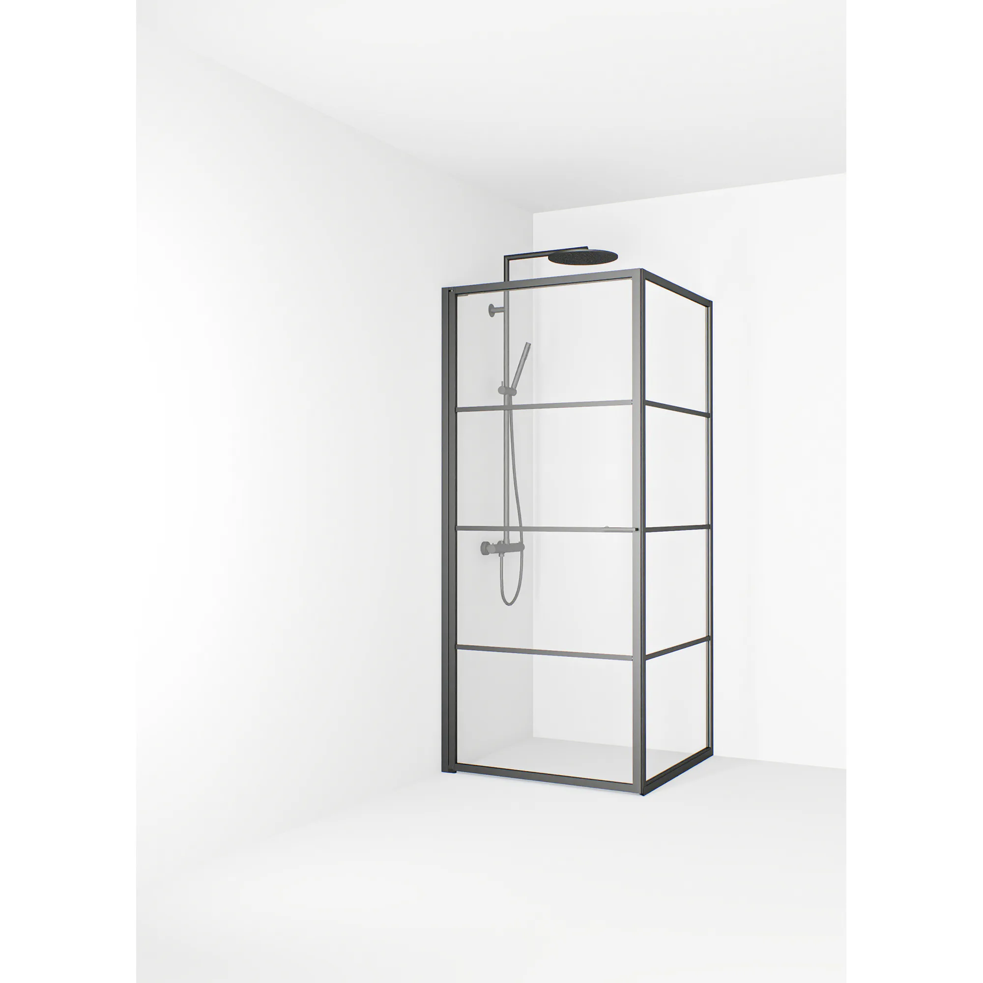 Empire Swing 79x89 Gunmetal Klarglas Avtagbara spröjs Färg: Gunmetal, Stolek: 800x900 mm