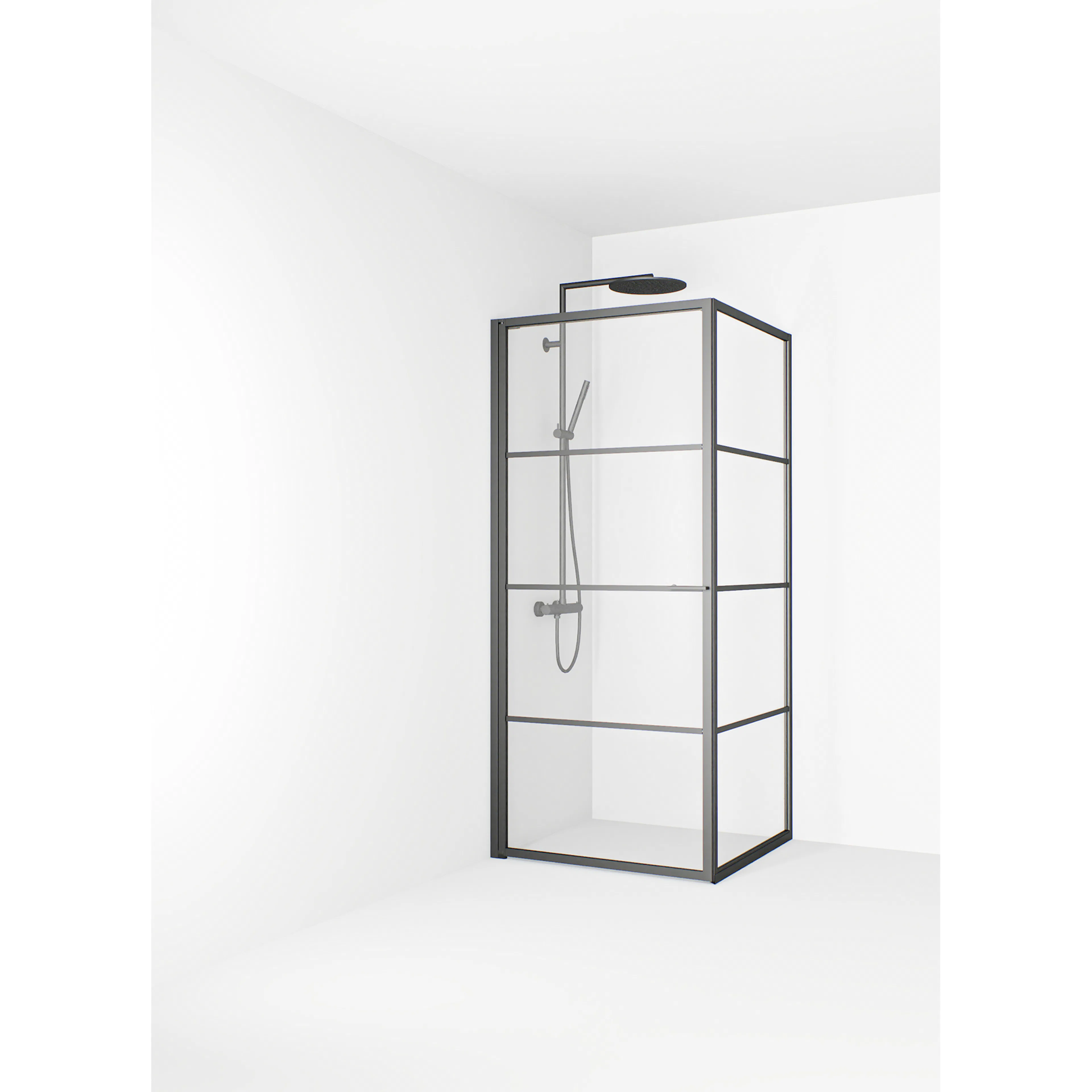 Empire Swing 79x89 Gunmetal Klarglas Avtagbara spröjs Färg: Gunmetal, Stolek: 800x900 mm