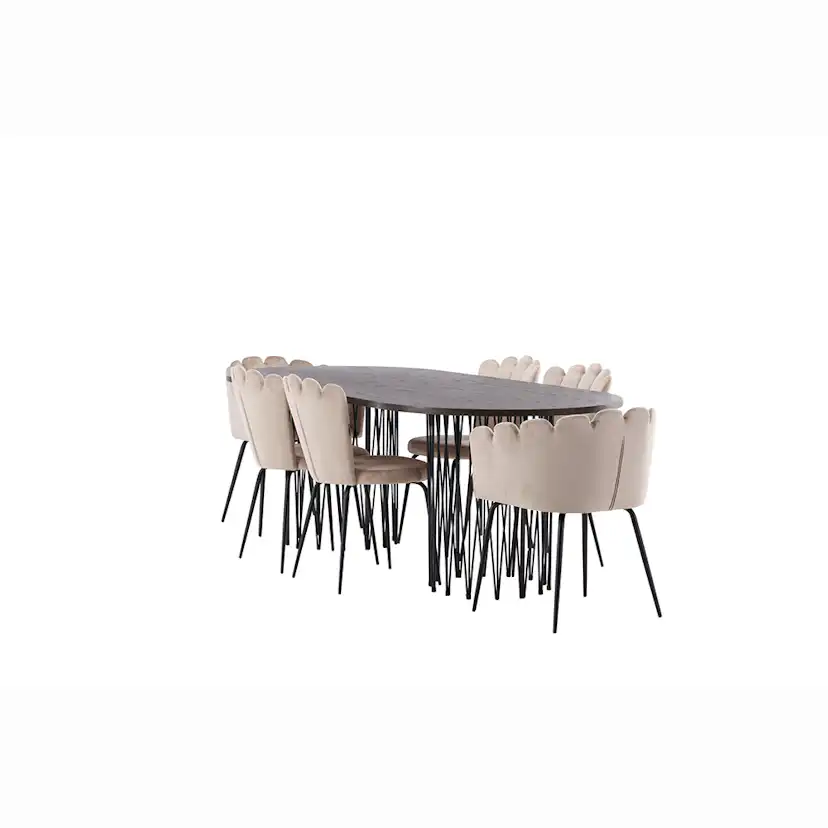 Matgrupp furniture/fashion Stone med 4 Limhamn Light Stolar och 2 Limhamn Stolar