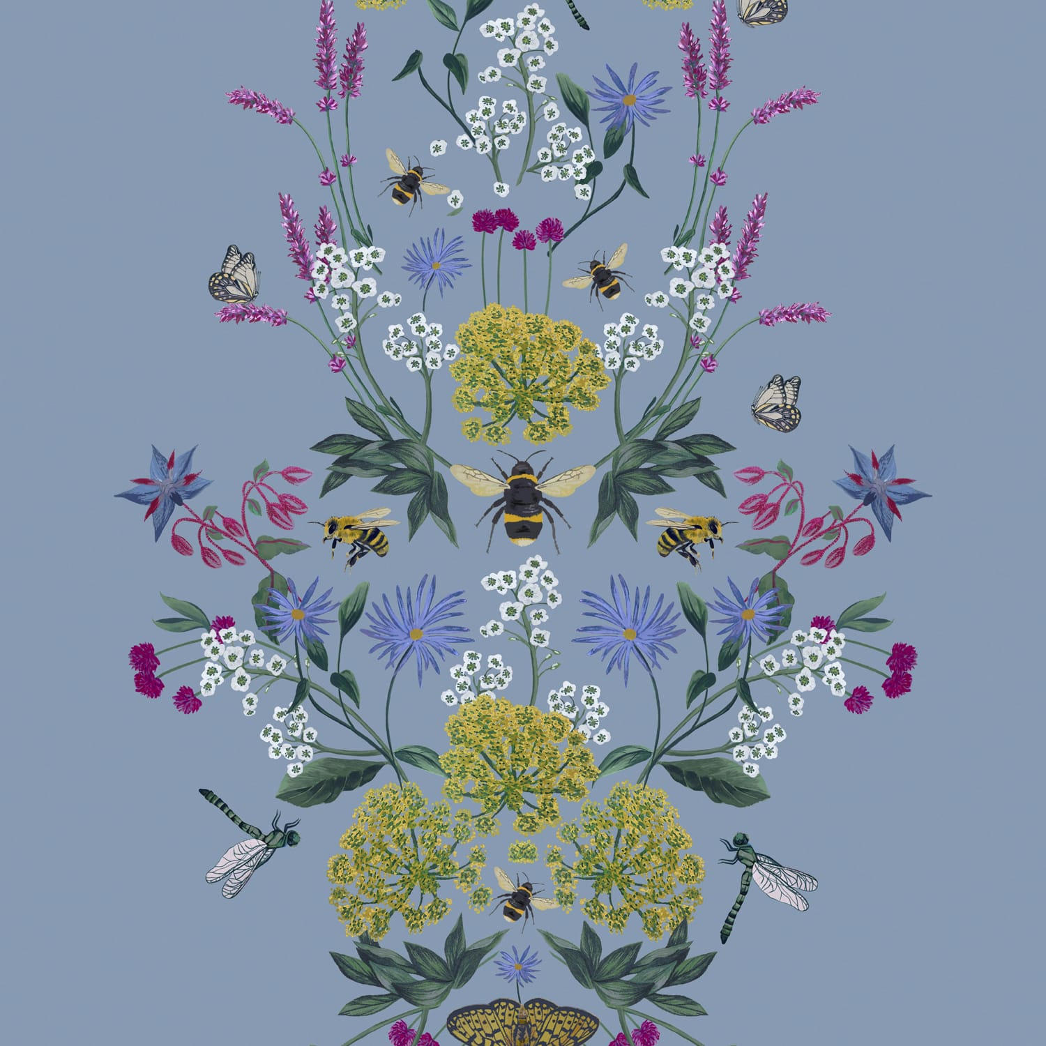 Tapet Joules Perfect Pollinators Haze Blue
