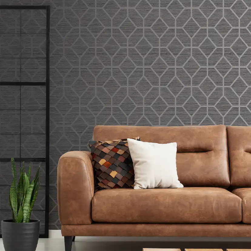 Tapet Boutique Asscher Geometrisk Grå